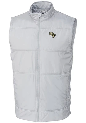 Cutter and Buck UCF Knights Mens White Stealth Hybrid Quilted Windbreaker Vest Big Tall