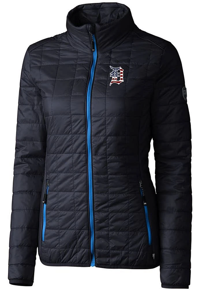 Cutter and Buck Detroit Tigers Womens Navy Blue Americana Rainier PrimaLoft Filled Jacket