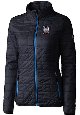 Cutter and Buck Detroit Tigers Womens Navy Blue Americana Rainier PrimaLoft Filled Jacket