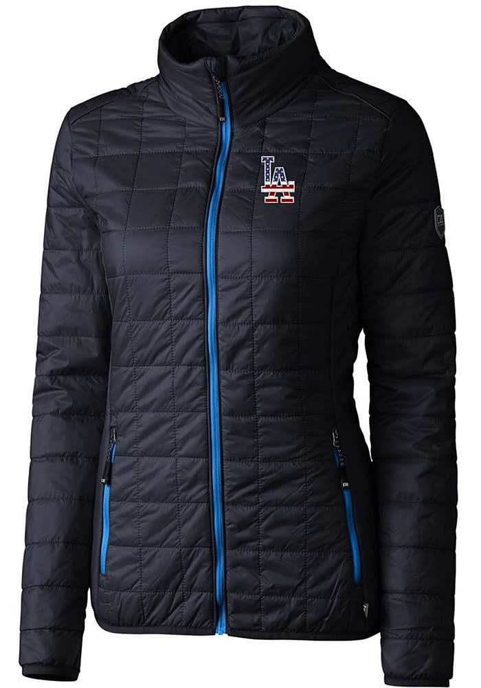 Cutter and Buck Los Angeles Dodgers Womens Navy Blue Americana Rainier PrimaLoft Filled Jacket