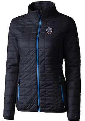 Cutter and Buck Milwaukee Brewers Womens Navy Blue Americana Rainier PrimaLoft Filled Jacket