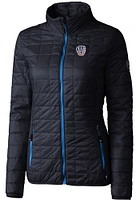 Cutter and Buck Milwaukee Brewers Womens Navy Blue Americana Rainier PrimaLoft Filled Jacket