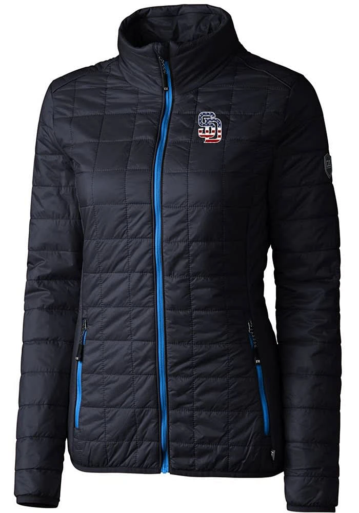 Cutter and Buck San Diego Padres Womens Navy Blue Americana Rainier PrimaLoft Filled Jacket