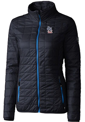 Cutter and Buck St Louis Cardinals Womens Navy Blue Americana Rainier PrimaLoft Filled Jacket