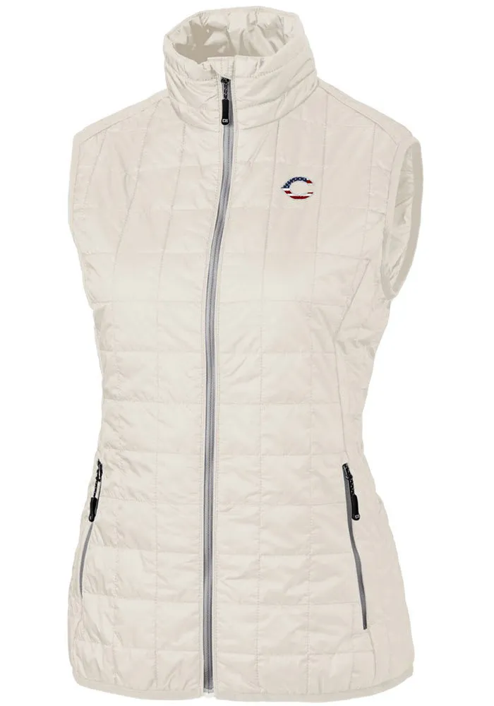 Cutter and Buck Cincinnati Reds Womens Americana Rainier PrimaLoft Vest