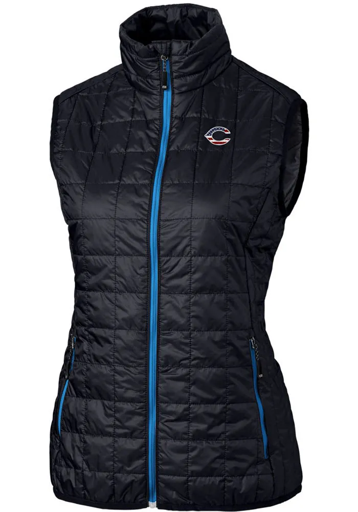 Cutter and Buck Cincinnati Reds Womens Navy Blue Rainier PrimaLoft Puffer Vest