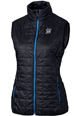 Cutter and Buck Miami Marlins Womens Navy Blue Rainier PrimaLoft Puffer Vest