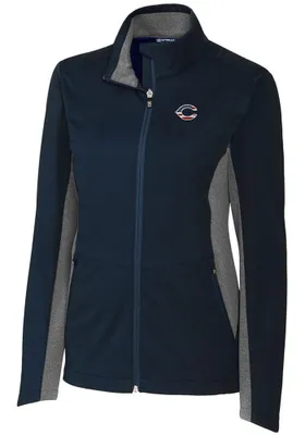 Cutter and Buck Cincinnati Reds Womens Navy Blue Navigate Softshell Light Weight Jacket