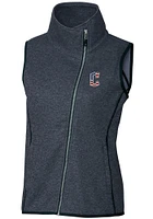 Cutter and Buck Cleveland Guardians Womens Navy Blue Americana Mainsail Asymmetrical Vest