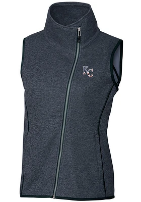 Cutter and Buck Kansas City Royals Womens Navy Blue Americana Mainsail Asymmetrical Vest