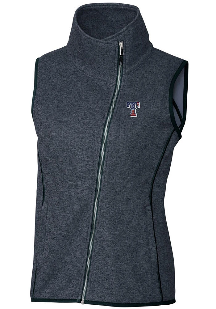 Cutter and Buck Texas Rangers Womens Navy Blue Americana Mainsail Asymmetrical Vest