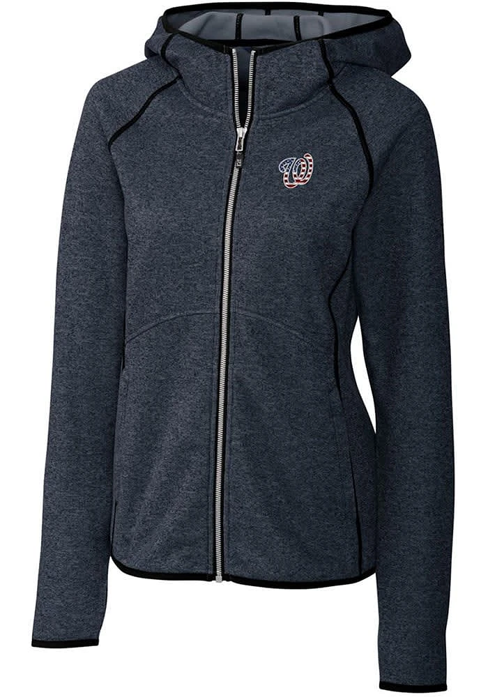Cutter and Buck Washington Nationals Womens Navy Blue Mainsail Medium Weight Jacket