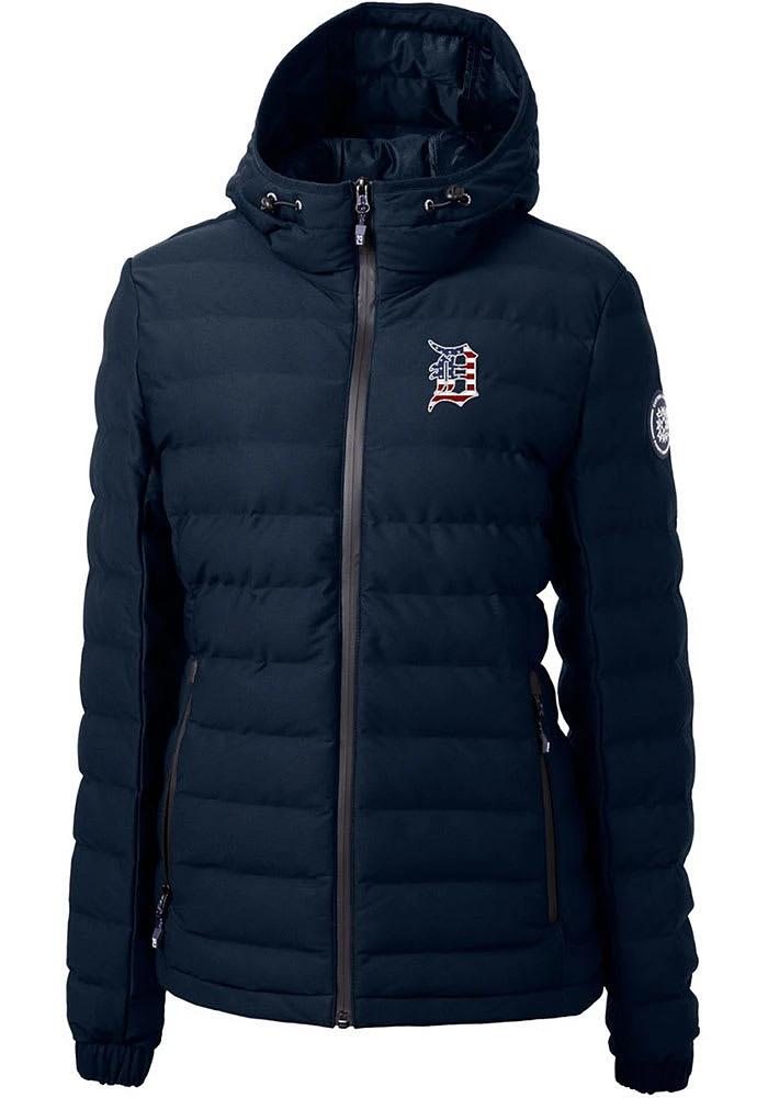 Cutter and Buck Detroit Tigers Womens Navy Blue Americana Mission Ridge Repreve Filled Jacket