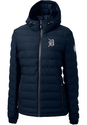 Cutter and Buck Detroit Tigers Womens Navy Blue Americana Mission Ridge Repreve Filled Jacket