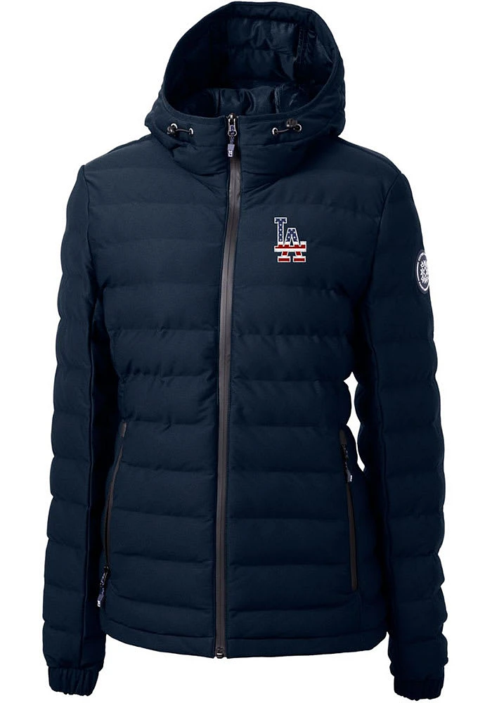 Cutter and Buck Los Angeles Dodgers Womens Navy Blue Mission Ridge Repreve Filled Jacket