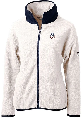 Cutter and Buck Baltimore Orioles Womens Grey Americana Cascade Sherpa Long Sleeve Full Zip Jack..