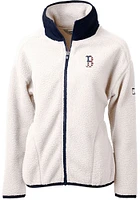 Cutter and Buck Boston Red Sox Womens Grey Americana Cascade Sherpa Long Sleeve Full Zip Jacket