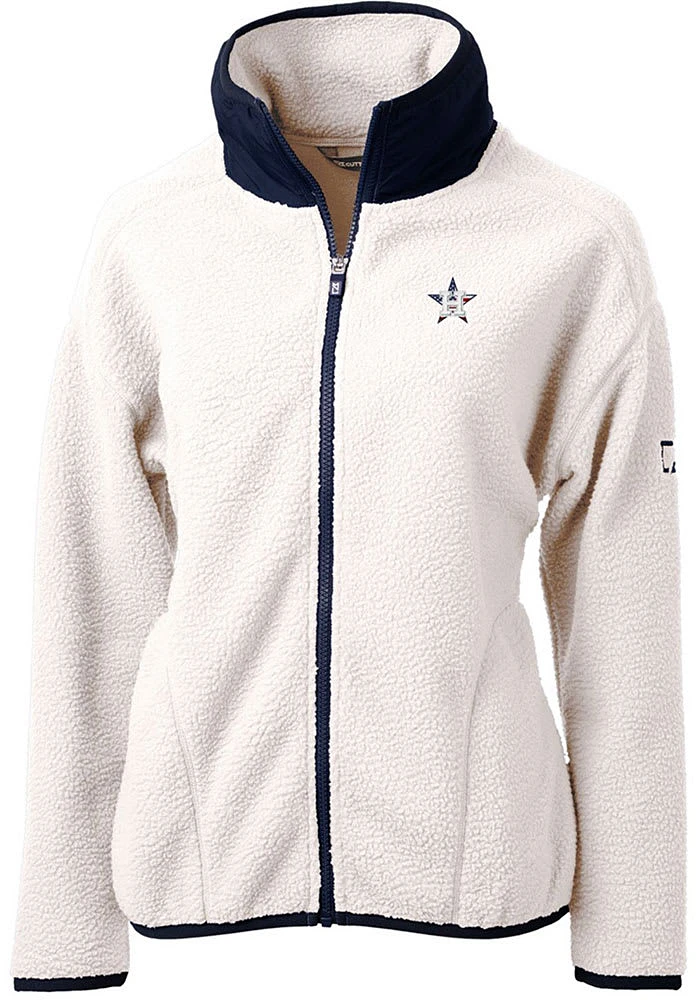 Cutter and Buck Houston Astros Womens Grey Americana Cascade Sherpa Long Sleeve Full Zip Jacket