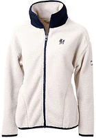 Cutter and Buck Miami Marlins Womens Grey Americana Cascade Sherpa Long Sleeve Full Zip Jacket