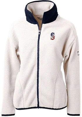 Cutter and Buck Seattle Mariners Womens Grey Americana Cascade Sherpa Long Sleeve Full Zip Jacke..