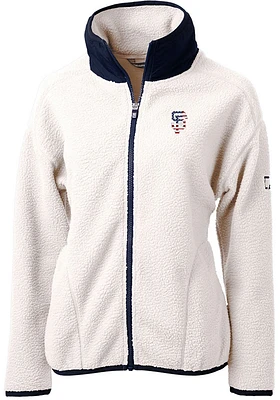 Cutter and Buck San Francisco Giants Womens Grey Americana Cascade Sherpa Long Sleeve Full Zip J..