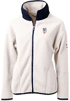Cutter and Buck San Francisco Giants Womens Grey Americana Cascade Sherpa Long Sleeve Full Zip J..