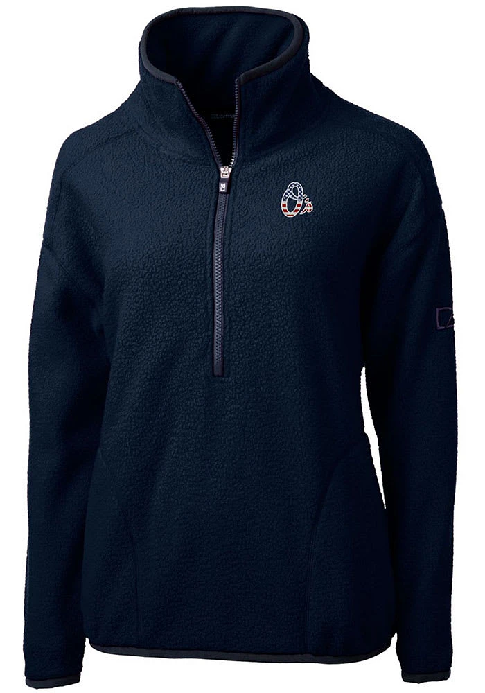 Cutter and Buck Baltimore Orioles Womens Navy Blue Americana Cascade Sherpa Qtr Zip