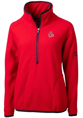 Cutter and Buck Baltimore Orioles Womens Red Cascade Eco Sherpa Qtr Zip