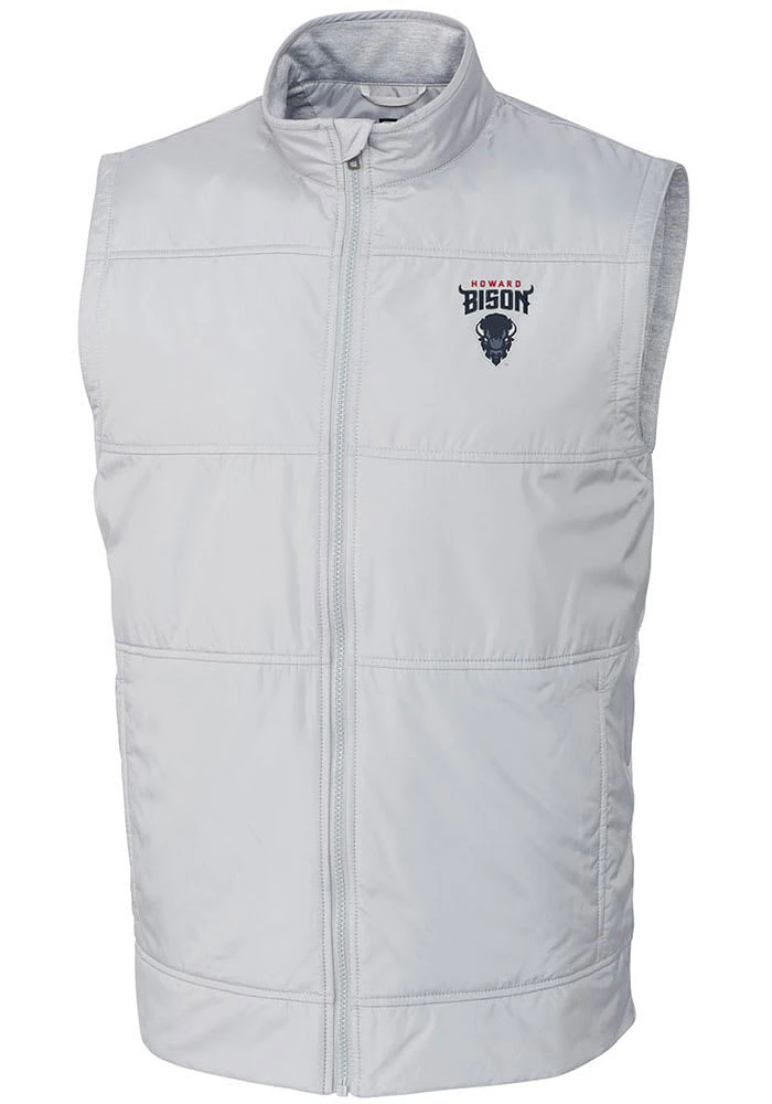 Cutter and Buck Howard Bison Mens White Stealth Hybrid Quilted Windbreaker Vest Big Tall Ves..