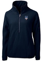 Cutter and Buck New York Mets Womens Navy Blue Americana Cascade Sherpa Qtr Zip