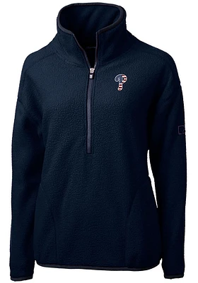 Cutter and Buck Philadelphia Phillies Womens Navy Blue Americana Cascade Sherpa Qtr Zip