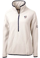 Cutter and Buck Washington Nationals Womens Grey Americana Cascade Sherpa Qtr Zip