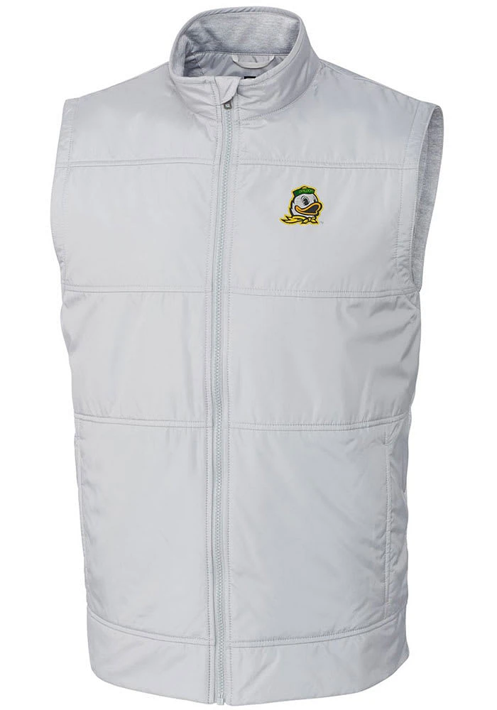 White Oregon Ducks Cutter and Buck Mens Stealth Hybrid Quilted Windbreaker Vest Big Tall Ves..