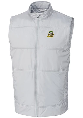 White Oregon Ducks Cutter and Buck Mens Stealth Hybrid Quilted Windbreaker Vest Big Tall Ves..