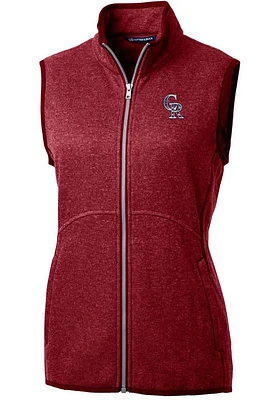 Cutter and Buck Colorado Rockies Womens Red Americana Mainsail Vest