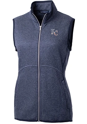 Cutter and Buck Kansas City Royals Womens Navy Blue Americana Mainsail Vest