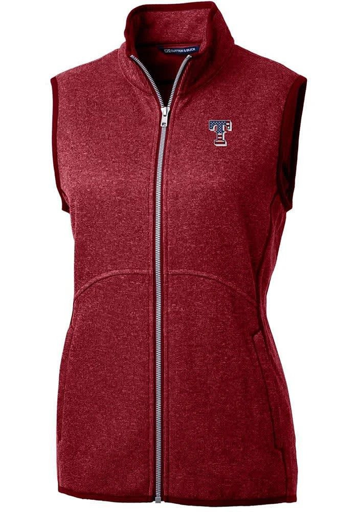 Cutter and Buck Texas Rangers Womens Red Americana Mainsail Vest