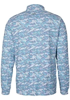 Cutter and Buck Washington Nationals Mens Blue Traverse Camo Print Stretch Long Sleeve Qtr Zip Pul..