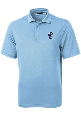 Cutter and Buck Kansas Jayhawks Mens Light Blue Virtue Short Sleeve Polo