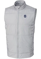 Cutter and Buck Georgetown Hoyas Mens Grey Stealth Hybrid Quilted Vest Big Tall