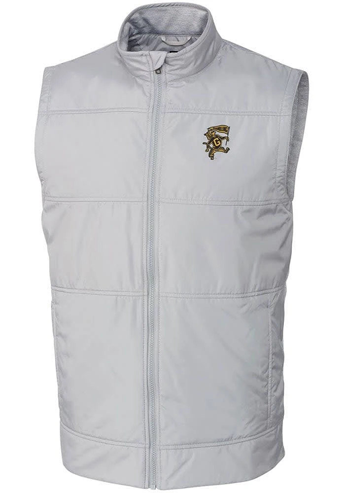 Cutter and Buck Grambling State Tigers Mens Grey Stealth Hybrid Quilted Vest Big Tall