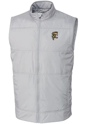 Cutter and Buck Grambling State Tigers Mens Grey Stealth Hybrid Quilted Vest Big Tall