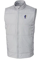 Cutter and Buck Kansas Jayhawks Big Tall Grey Stealth Hybrid Quilted Vest Mens