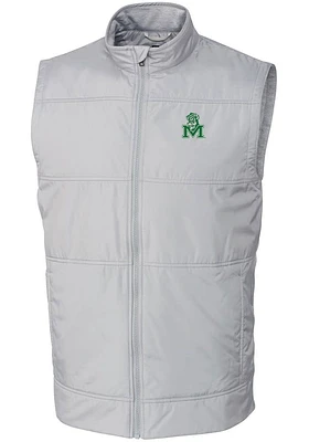 Cutter and Buck Marshall Thundering Herd Mens Grey Stealth Hybrid Quilted Vest Big Tall