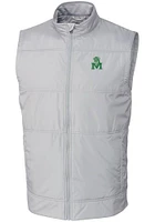 Cutter and Buck Marshall Thundering Herd Mens Grey Stealth Hybrid Quilted Vest Big Tall