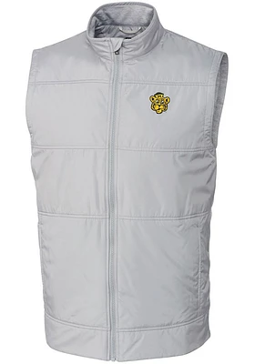 Cutter and Buck Missouri Tigers Big Tall Grey Stealth Hybrid Quilted Vest Mens