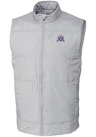 Grey Northwestern Wildcats Cutter and Buck Big Tall Stealth Hybrid Quilted Vest Mens