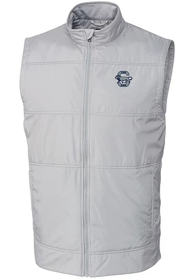 Grey Penn State Nittany Lions Cutter and Buck Big Tall Stealth Hybrid Quilted Vest Mens