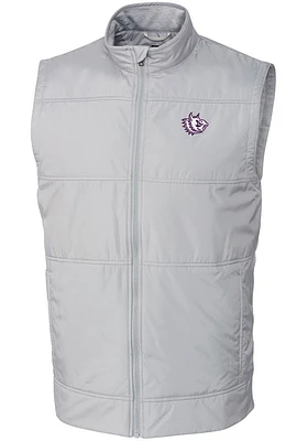 Cutter and Buck TCU Horned Frogs Mens Grey Stealth Hybrid Quilted Vest Big Tall