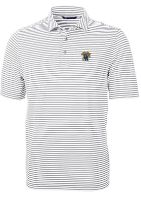 Cutter and Buck Kentucky Wildcats Mens Grey Virtue Stripe Short Sleeve Polo